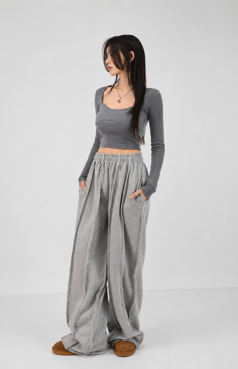 Exposed Seam Sweatpants – Raw Hem Streetwear Joggers