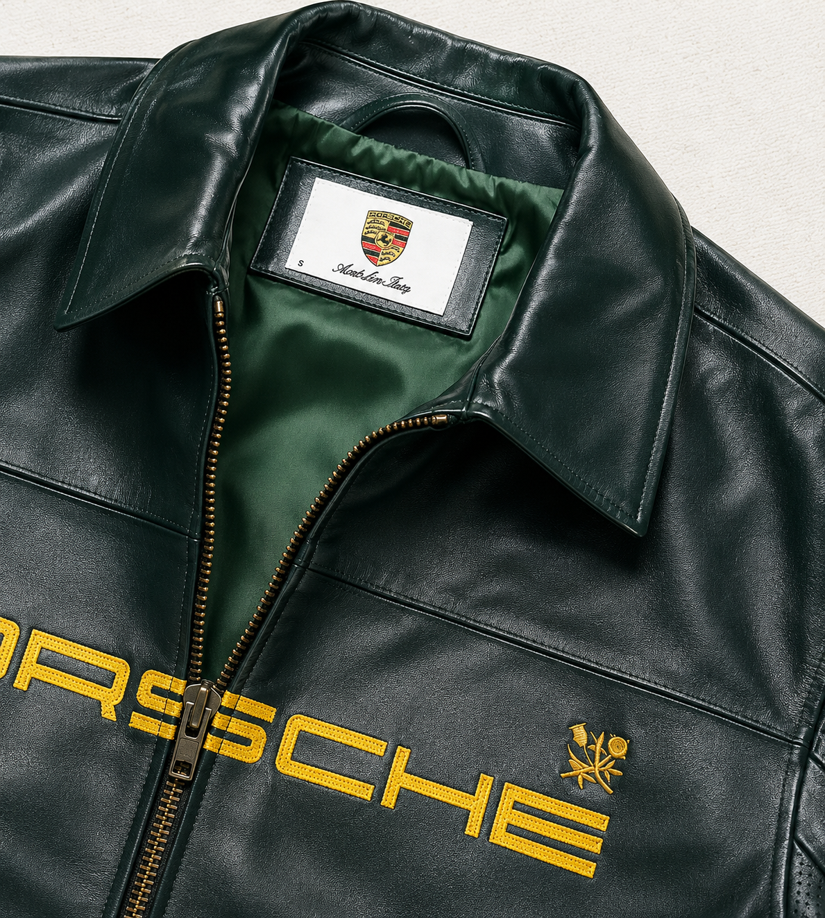 Premium Porsche 993 Leather Jacket – Vintage Racing Style