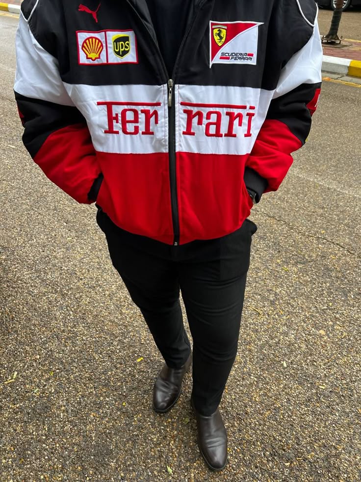 Ferrari F1 Racing Jacket – Vintage Motorsport Track Zip-Up Streetwear