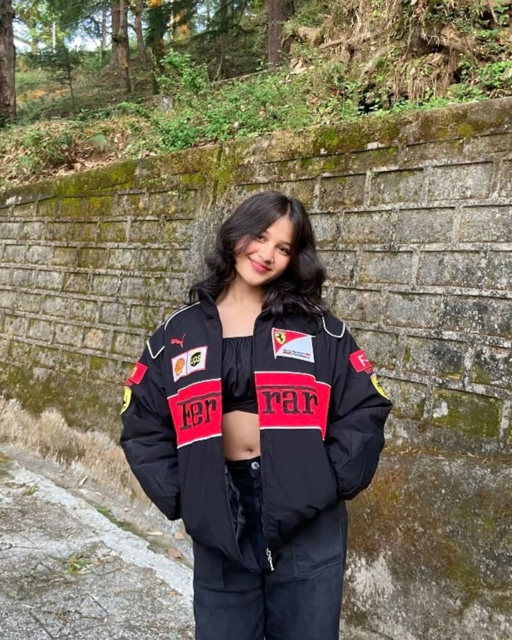 Black Ferrari Racing Jacket Luxury Motorsport-Inspired Streetwear  - VANZI