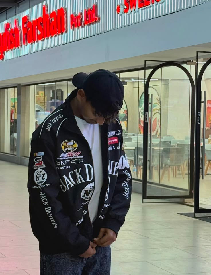 Jack Daniel’s Old No.7 DTF Print Racing Jacket – Black Edition