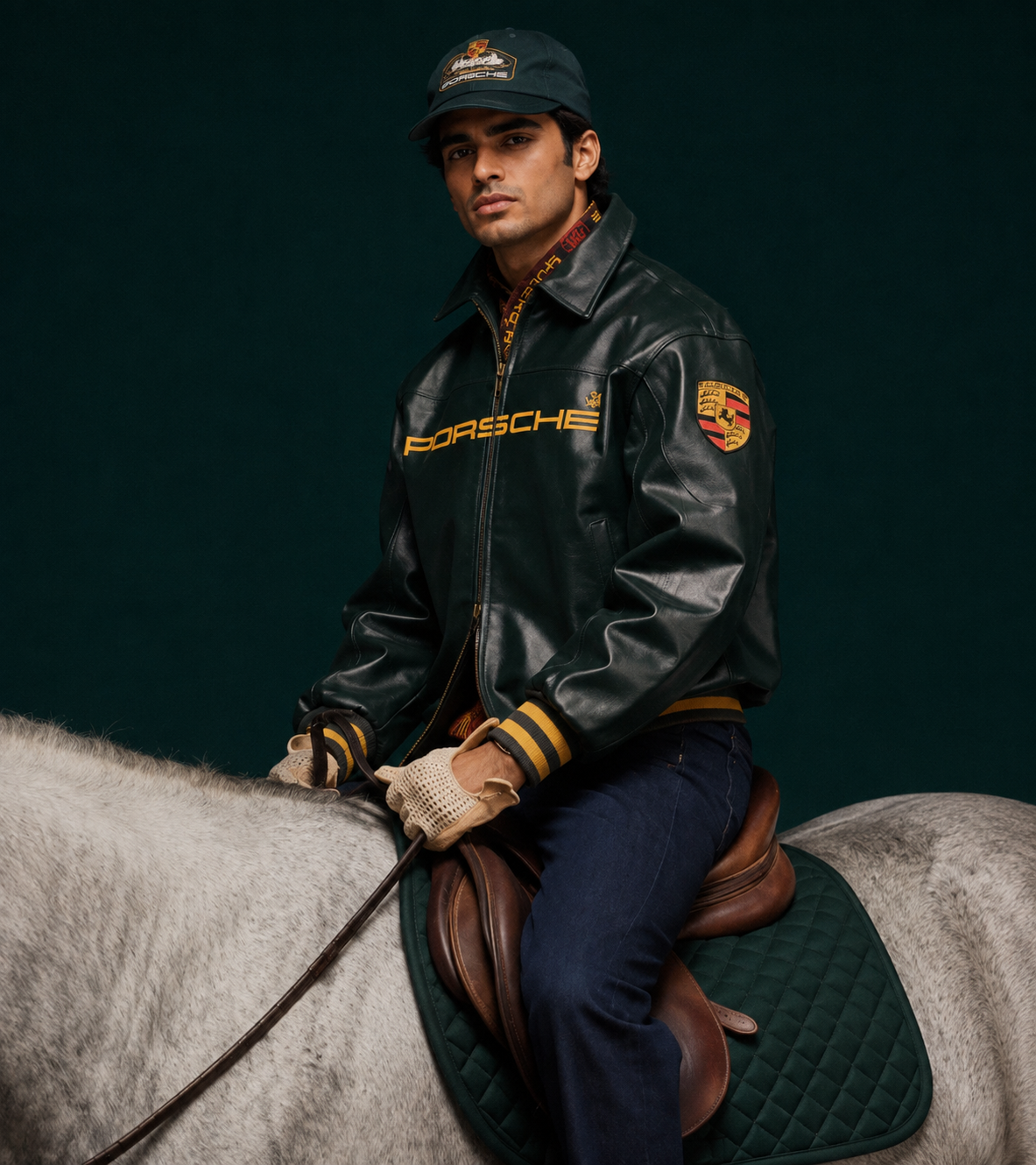 Premium Porsche 993 Leather Jacket – Vintage Racing Style