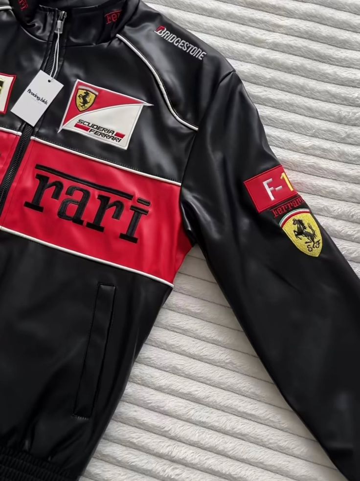 Ferrari Leather Jacket – Premium F1 Racing Style
