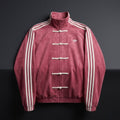 Adidas Chinese Knot Velvet Track Jacket – maroon Retro Streetwear Zip-Up