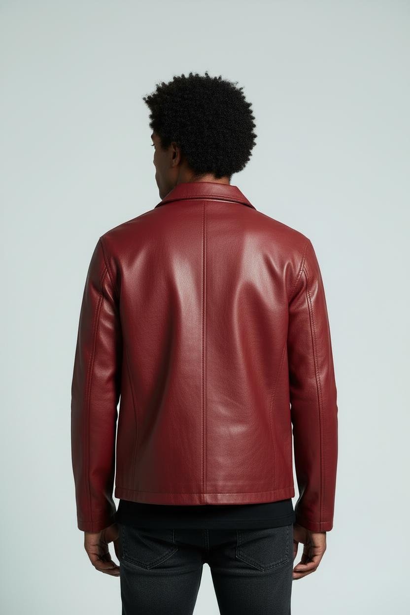 Red Cherry Vanzi Faux Leather Jacket – Stylish Winter Wear for Men/Women