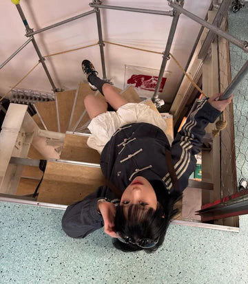 Adidas Navy Grey Toggle Track Jacket – Vintage Streetwear Collection | VANZI