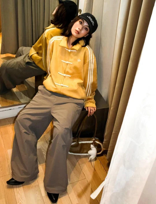 Adidas Mustard Toggle Track Jacket – Vintage Y2K Streetwear | VANZI