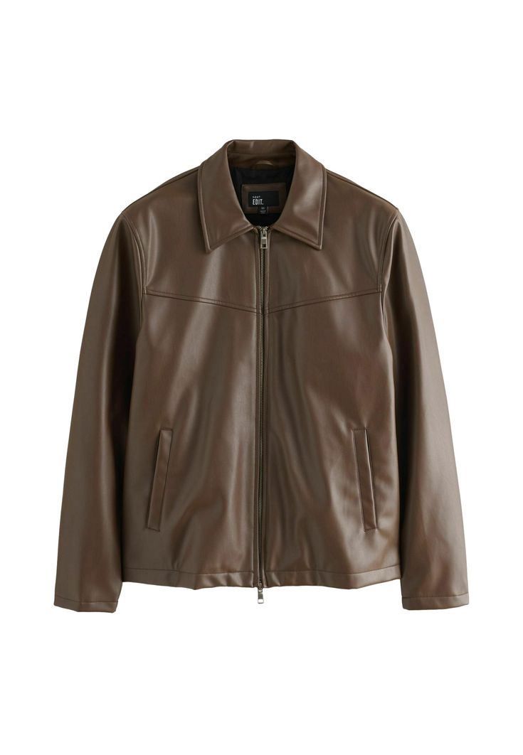 Brown leather jacket for men & women