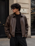 Brown leather jacket for men & women