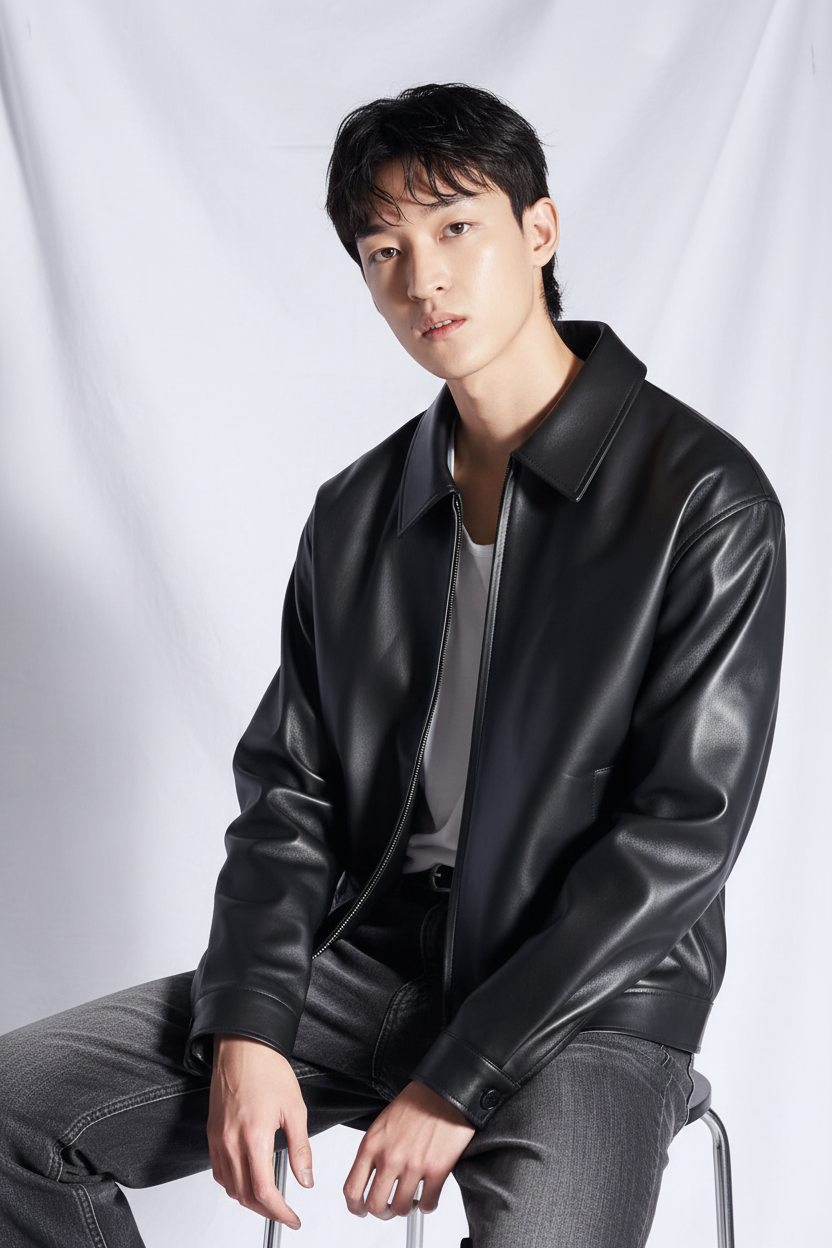 VANZI Men's Black Faux Leather Jacket – Premium Slim Fit Biker Style