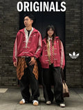 Adidas Maroon Toggle Track Jacket – Oversized Vintage Streetwear | VANZI